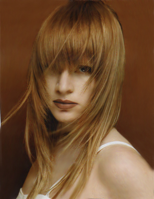 Bright Red Hair With Fringe. Strawberry Blonde Bangs