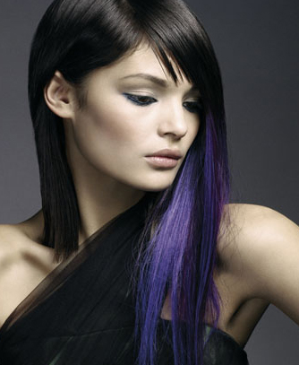 purple hairstyles. Black and Deep Purple
