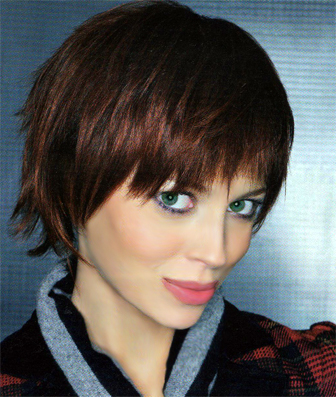 brown hair with red highlights pictures. Copper/red highlights added to