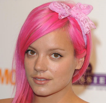 Lily Allen Hair 2009. Lilly Allen's Pink Hair