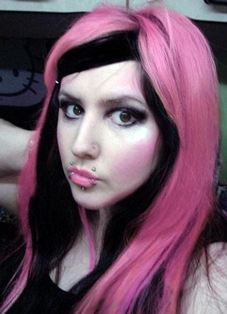 Black And Pink Hair. Black and Pink Hair