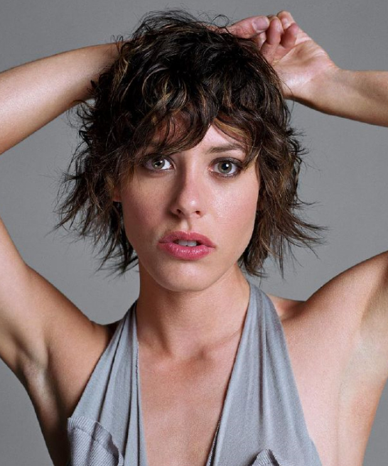 Katherine Moennig with messy, short, textured hairstyle.