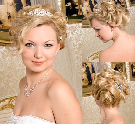 hairstyles with tiara. Updo with curls and tiara