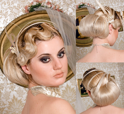 Sculpted wedding hair photo from all different angles Elegant Wedding Updo