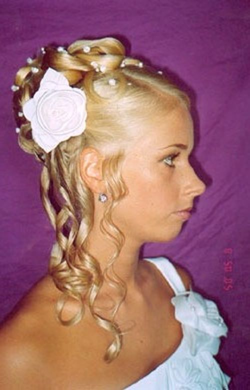 updoweddingcurlsflowers Posted under Bride updo with flowers