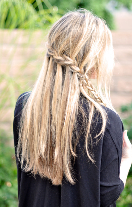 waterfall braid hairstyle