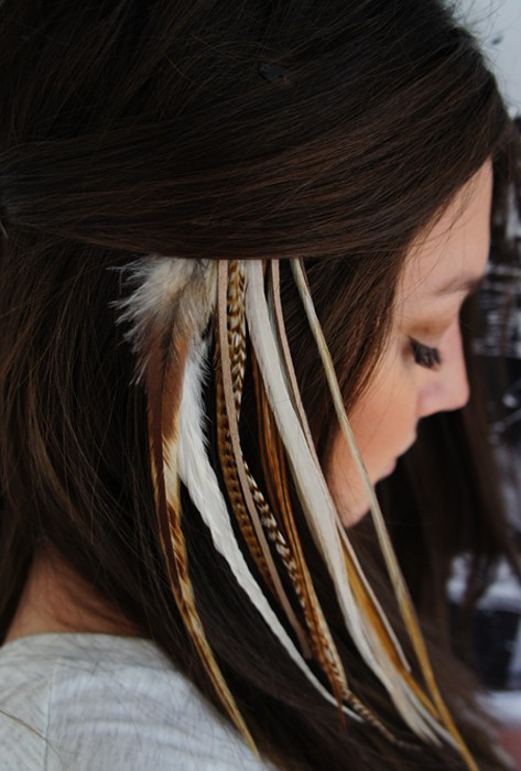 feathers in hair