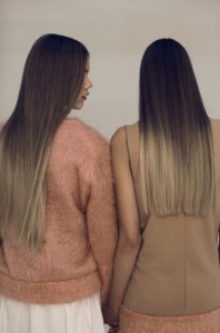 Long straight hair balayage