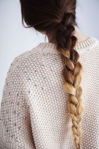 Long balayage hair in a braid
