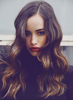Brunette hair with soft highlights | Balayage hair on model Sarah Stephens