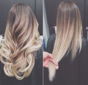 Same ombre hair color seen wavy and straight!