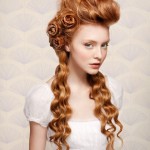 wedding hair in red